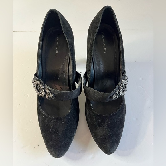 Tahari Women’s Black Suede Mary Jane Heels | Style: Eva | Size 8.5M - Picture 2 of 14